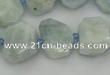 CNG5383 15.5 inches 12*16mm - 18*25mm faceted nuggets aquamarine beads