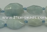CNG5392 15.5 inches 10*14mm - 15*25mm faceted nuggets aquamarine beads