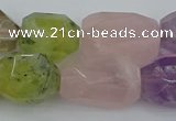 CNG5393 15.5 inches 12*16mm - 15*25mm faceted nuggets mixed quartz beads