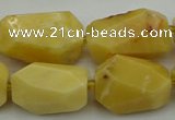 CNG5394 15.5 inches 12*16mm - 15*25mm faceted nuggets yellow jade beads