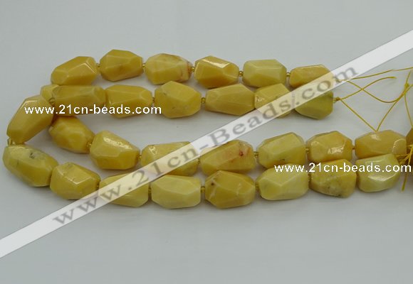 CNG5394 15.5 inches 12*16mm - 15*25mm faceted nuggets yellow jade beads