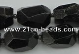 CNG5395 12*16mm - 15*25mm faceted nuggets black tourmaline beads