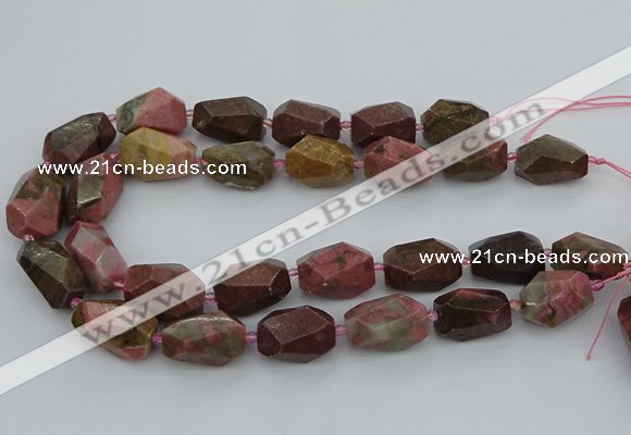 CNG5397 15.5 inches 12*16mm - 15*25mm faceted nuggets rhodochrosite beads