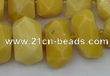 CNG5402 15.5 inches 12*16mm - 15*20mm faceted nuggets yellow jade beads