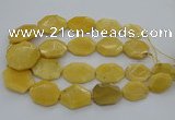 CNG5405 15.5 inches 20*30mm - 35*45mm faceted freeform yellow jade beads