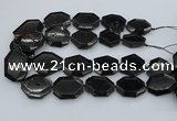 CNG5407 20*30mm - 35*45mm faceted freeform black tourmaline beads