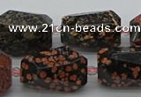 CNG5416 12*16mm - 15*25mm faceted nuggets red snowflake obsidian beads