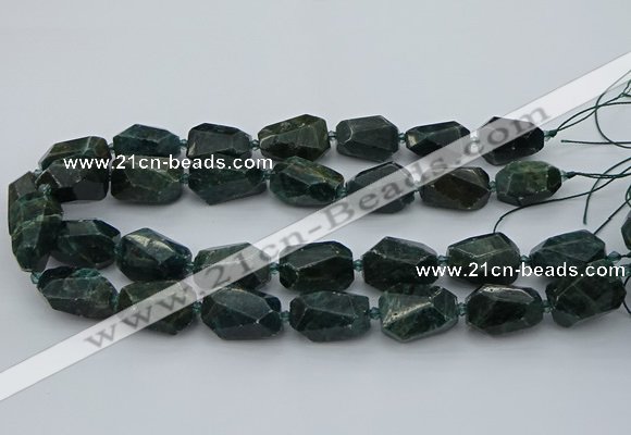 CNG5424 12*16mm - 15*25mm faceted nuggets green apatite beads