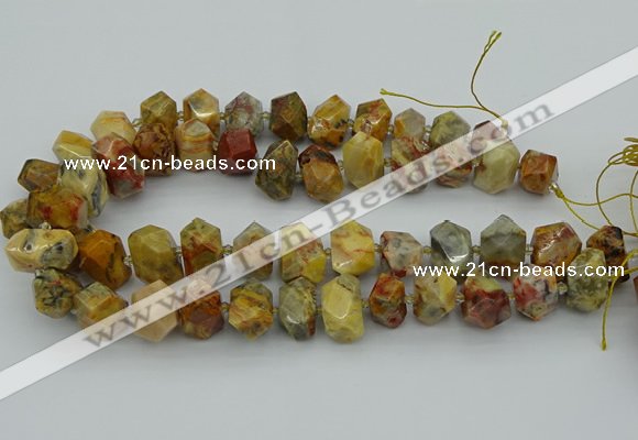 CNG5436 12*16mm - 15*20mm faceted nuggets crazy lace agate beads