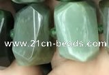 CNG5440 12*16mm - 15*20mm faceted nuggets Canadian jade beads