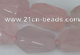 CNG5444 12*16mm - 15*25mm faceted nuggets rose quartz beads