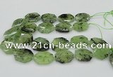 CNG5450 20*30mm - 35*45mm faceted freeform green rutilated quartz beads