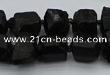 CNG5458 15.5 inches 8*12mm - 12*16mm nuggets black tourmaline beads