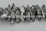 CNG5461 15.5 inches 6*10mm - 8*20mm nuggets plated quartz beads