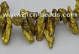 CNG5462 15.5 inches 6*10mm - 8*20mm nuggets plated quartz beads