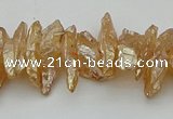 CNG5464 15.5 inches 6*10mm - 8*20mm nuggets plated quartz beads