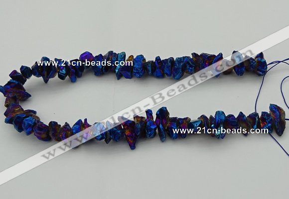 CNG5468 15.5 inches 6*10mm - 8*20mm nuggets plated quartz beads