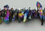 CNG5469 15.5 inches 6*10mm - 8*20mm nuggets plated quartz beads