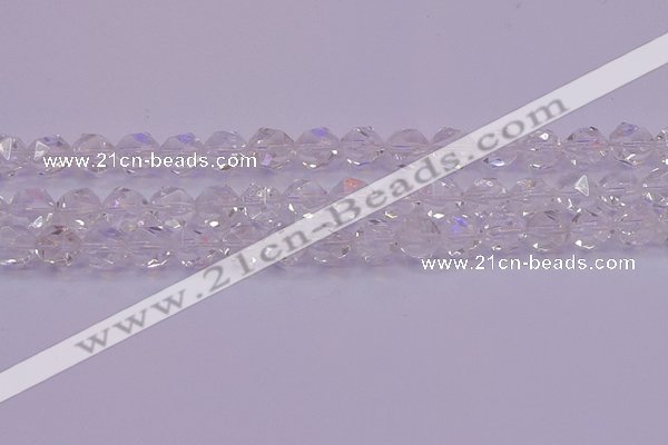 CNG5472 15.5 inches 8mm faceted nuggets white crystal beads