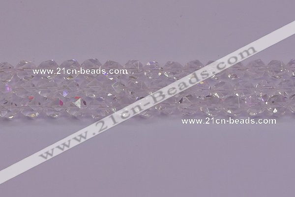 CNG5473 15.5 inches 10mm faceted nuggets white crystal beads