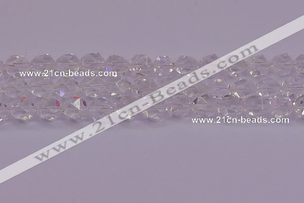 CNG5474 15.5 inches 12mm faceted nuggets white crystal beads