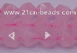 CNG5483 15.5 inches 10mm faceted nuggets rose quartz beads