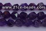 CNG5491 15.5 inches 6mm faceted nuggets amethyst gemstone beads