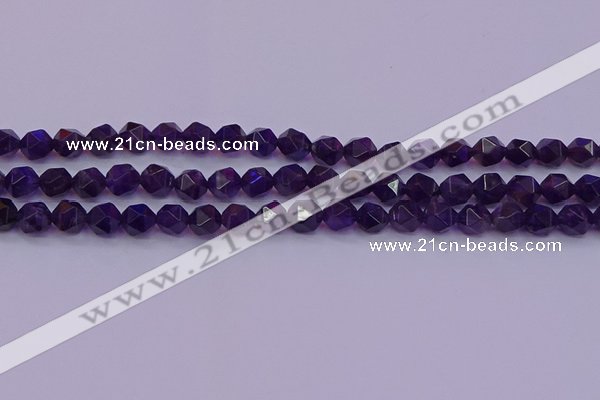 CNG5492 15.5 inches 8mm faceted nuggets amethyst gemstone beads