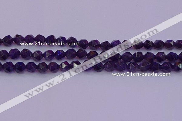 CNG5493 15.5 inches 10mm faceted nuggets amethyst gemstone beads