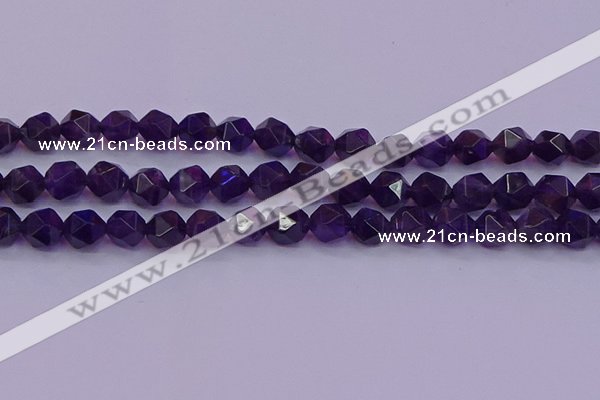 CNG5494 15.5 inches 12mm faceted nuggets amethyst gemstone beads