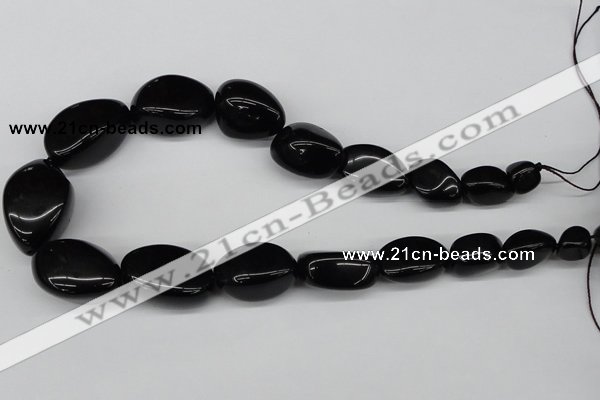 CNG55 15.5 inches 10*12mm - 20*35mm nuggets black agate beads