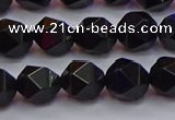 CNG5503 15.5 inches 10mm faceted nuggets black agate beads