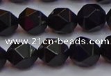 CNG5504 15.5 inches 12mm faceted nuggets black agate beads