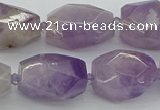 CNG5510 12*16mm - 15*25mm faceted nuggets lavender amethyst beads