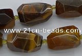 CNG5512 12*16mm - 15*25mm faceted nuggets yellow tiger eye beads