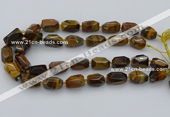 CNG5512 12*16mm - 15*25mm faceted nuggets yellow tiger eye beads