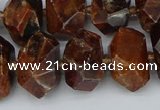 CNG5517 12*16mm - 15*20mm faceted nuggets orange garnet beads