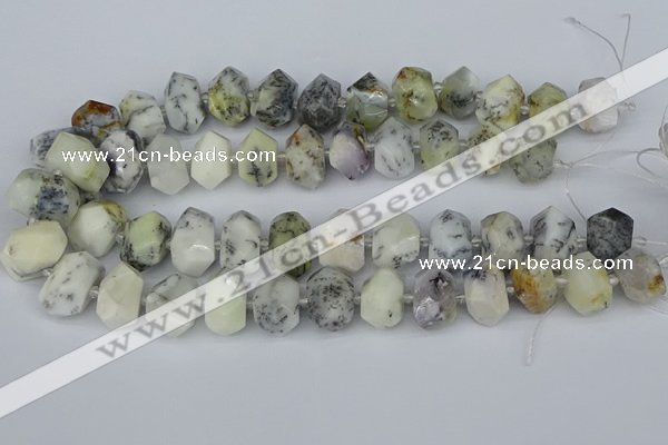 CNG5520 12*16mm - 15*20mm faceted nuggets white opal gemstone beads