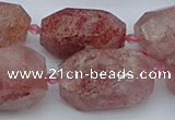 CNG5552 15*20mm - 18*28mm faceted nuggets strawberry quartz beads