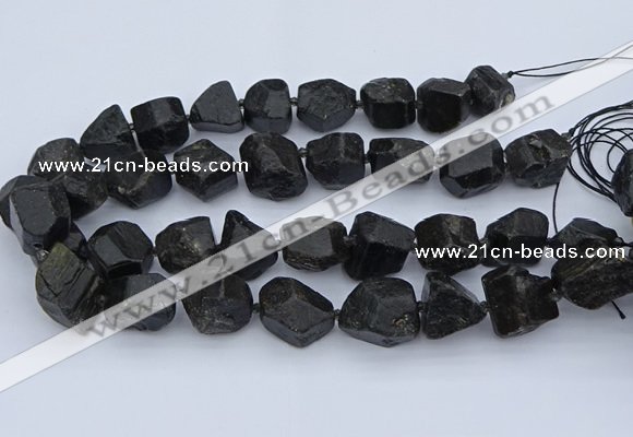 CNG5556 15.5 inches 15*20mm - 18*22mm nuggets black tourmaline beads