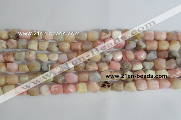 CNG556 15.5 inches 8*10mm nuggets pink opal gemstone beads