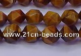 CNG5576 15.5 inches 6mm faceted nuggets yellow tiger eye beads