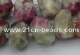 CNG5583 12*16mm - 15*20mm faceted nuggets pink tourmaline beads