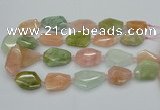 CNG5591 15.5 inches 22*28mm - 25*35mm faceted freeform morganite beads