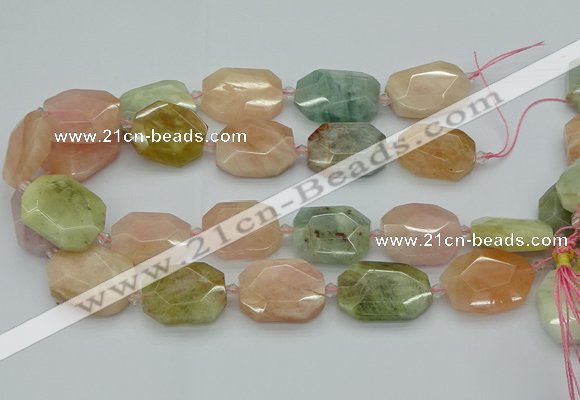 CNG5593 15.5 inches 20*25mm - 25*30mm faceted freeform morganite beads