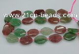 CNG5596 20*25mm - 25*35mm faceted freeform mixed strawberry quartz beads