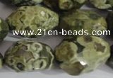 CNG560 15.5 inches 14*20mm faceted nuggets rhyolite gemstone beads