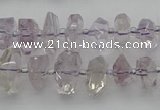 CNG5600 15.5 inches 6*16mm - 8*18mm faceted nuggets amethyst beads