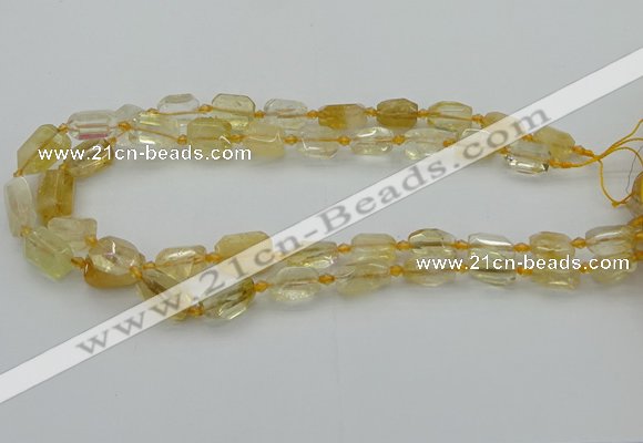 CNG5604 15.5 inches 8*12mm - 13*18mm faceted nuggets citrine beads