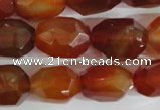 CNG561 15.5 inches 14*20mm faceted nuggets red agate beads